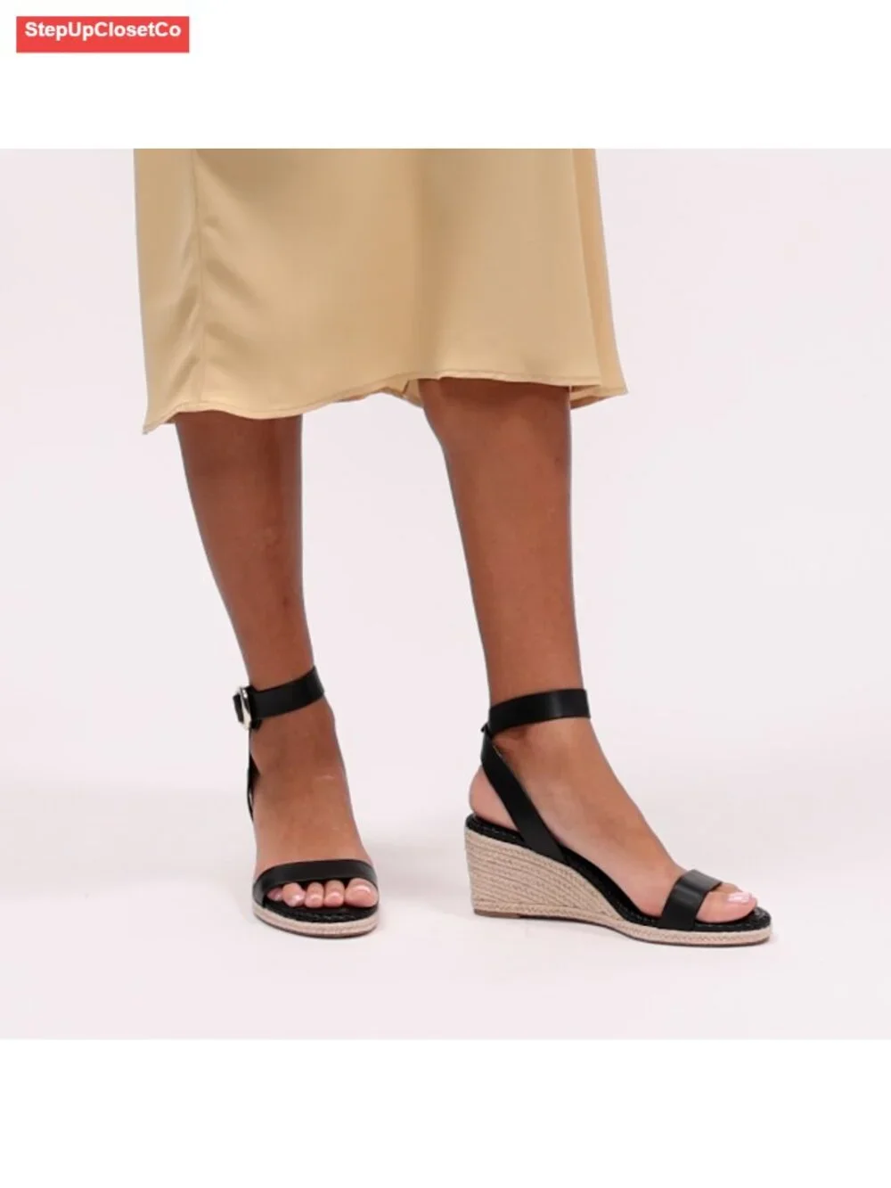 Espadrille Wedge Sandals with Ankle Strap